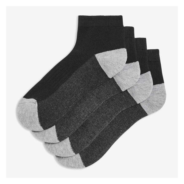 Kid Boys’ 4 Pack Sport Ankle Socks - JF Black